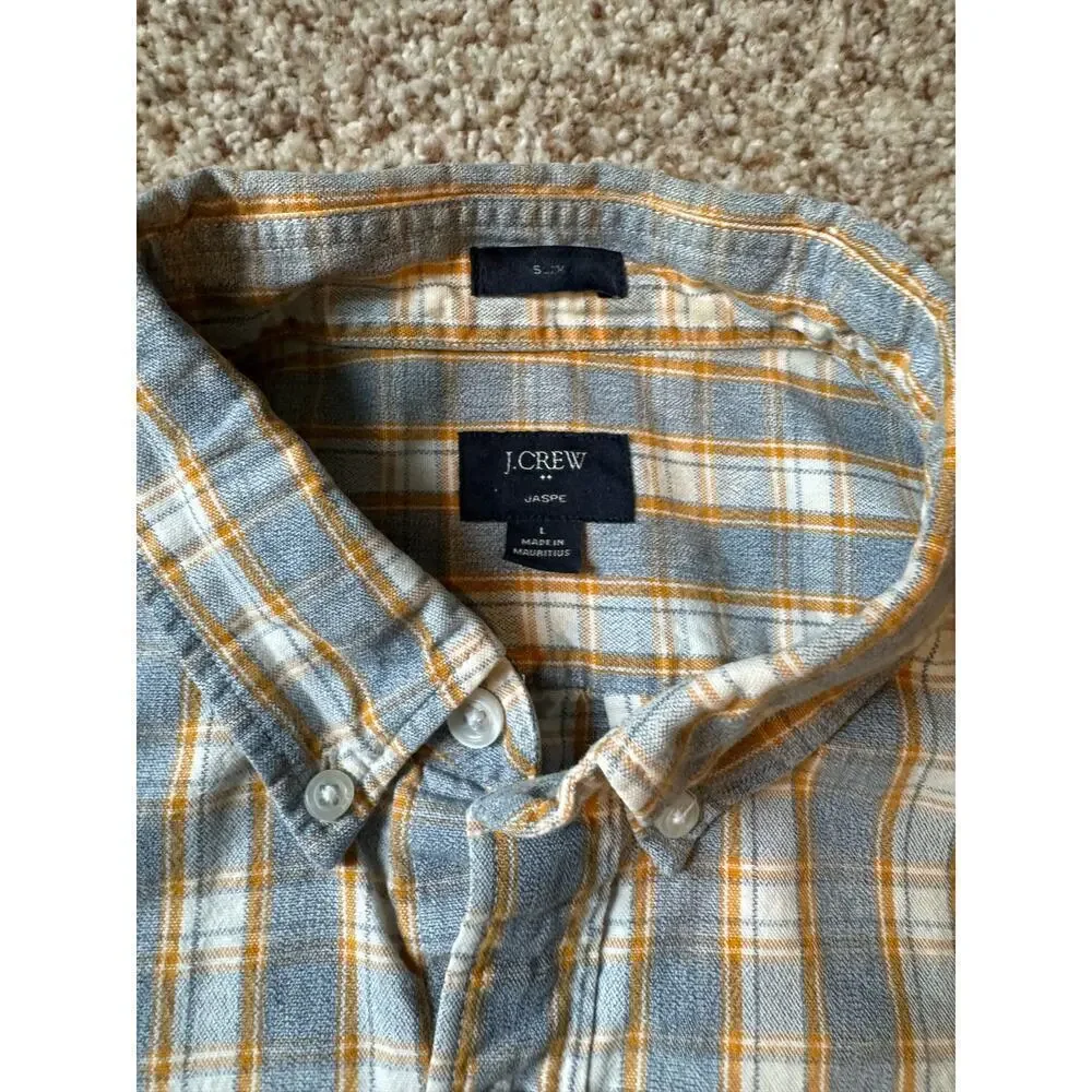 J. CREW JASPE SLIM buttoned shirt, Size Large. Flannel print cotton shirt